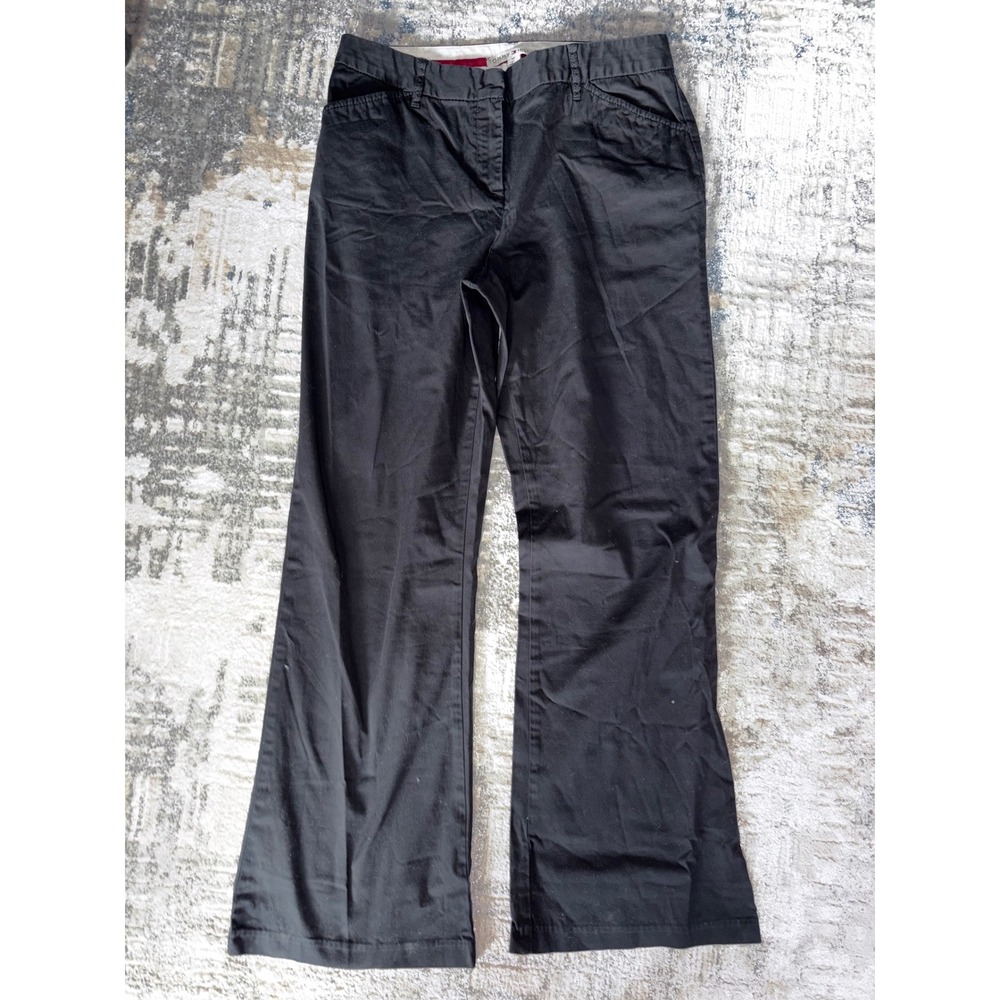 Tommy Hilfiger Womens Black Chino Pants Straight Bootcut Trousers Size 10